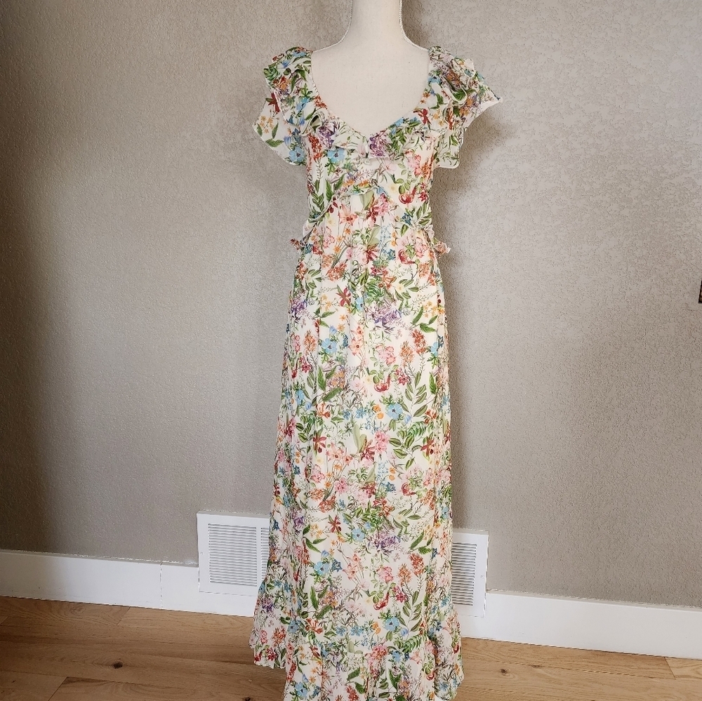 & Other Stories Floral Maxi Backless Dress - Picture 1 of 12